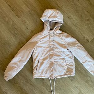 Pink h&m puffer hoodie